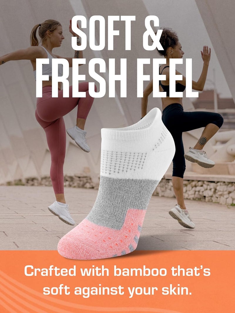 Sof Sole Women's Performance No-Show Socks (Multi-pack) - Ultra-Soft Rayon - Arch Band Support, Cushioned Heel, Toe & Tab - Breathable, Keeps Feet Dry & Fresh - Flexible Fit for All-Day Wear - Image 2